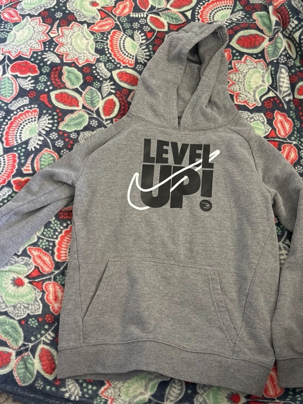 Nike Gray 'Level Up' Pullover Hoodie for Kids